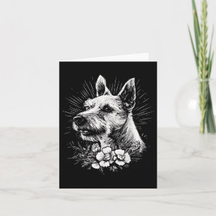 Tattoo Style Lover Fox Terrier Retro Dog _1  Card