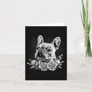 Tattoo Style Lover French Bulldog Retro Dog _1  Card