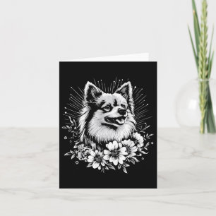 Tattoo Style Lover Keeshond Retro Dog _1  Card