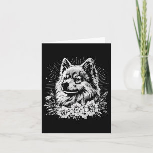 Tattoo Style Lover Keeshond Retro Dog Card