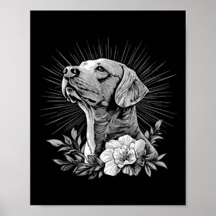 Tattoo Style Lover Labrador Retriever Retro Dog _1 Poster