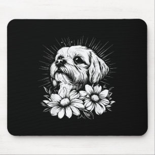 Tattoo Style Lover Maltese Retro Dog _1 Mouse Pad