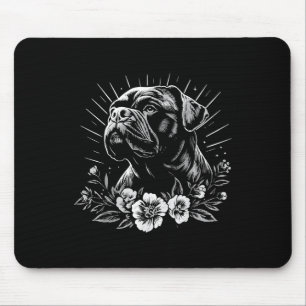 Tattoo Style Lover Mastiff Retro Dog Mouse Pad
