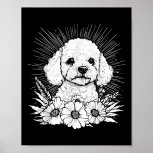 Tattoo Style Lover Poodle Retro Dog _1  Poster