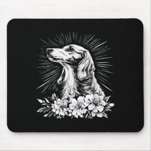 Tattoo Style Lover Saluki Retro Dog _1 Mouse Pad