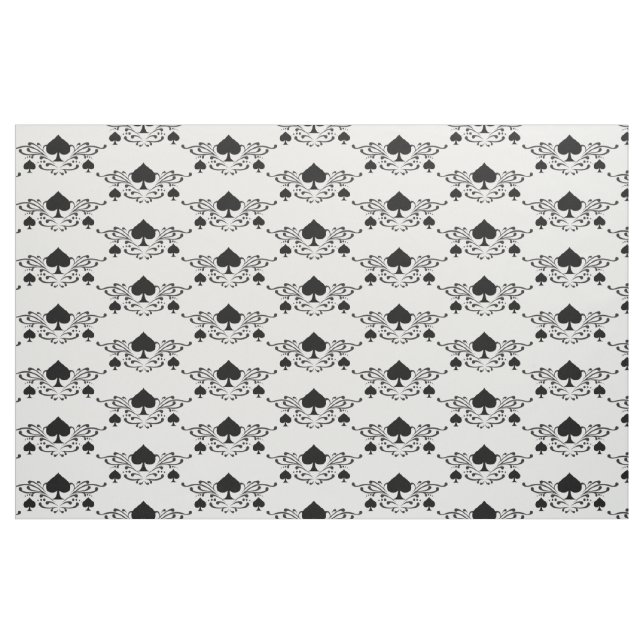 Tattoo-style Scroll Black Spades Thunder_Cove Fabric (Fat Quarter)