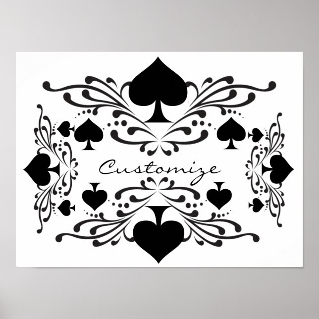 Tattoo-style Scroll Black Spades Thunder_Cove Poster (Front)