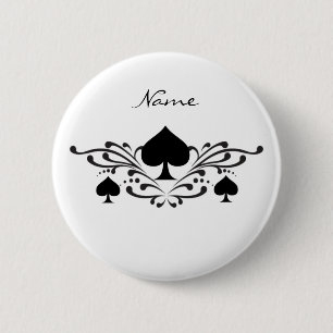 Tattoo-style Spiral Black Spades Thunder_Cove 6 Cm Round Badge
