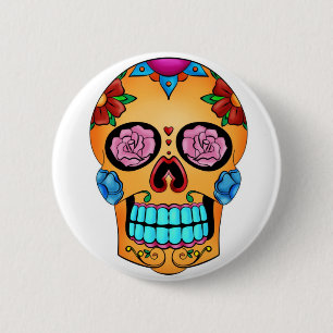 Tattoo Sugar Skull - Day of the Dead, Mexico 6 Cm Round Badge