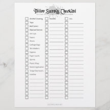 Tattoo Supply Checklist