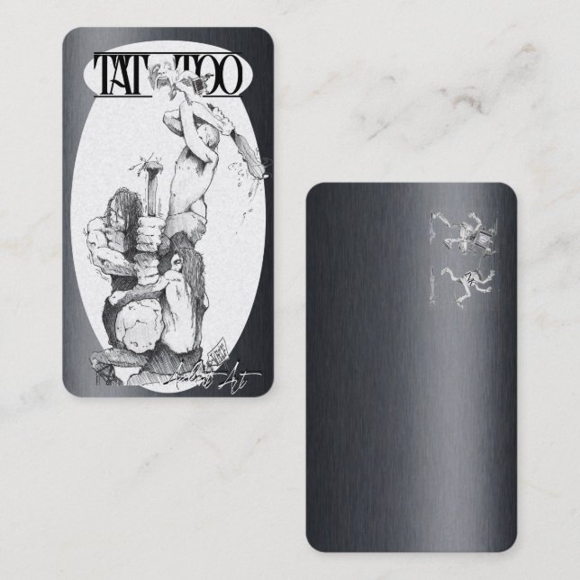 Tattoo Template Mighty, 3.5" x 2.5"   Business Car Business Card (Front/Back)