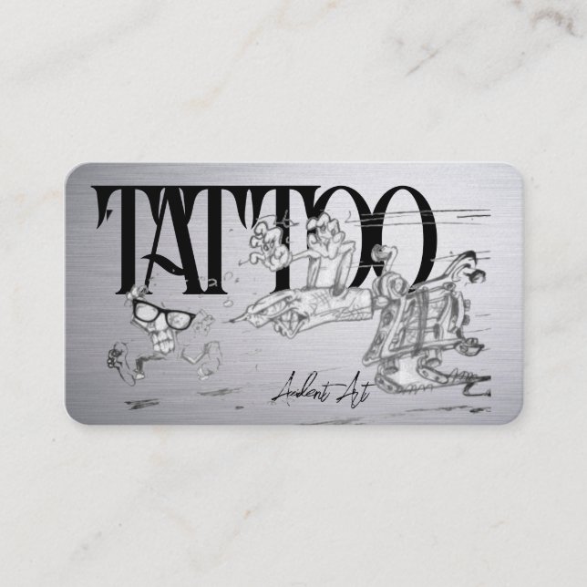 Tattoo Template Mighty, 3.5" x 2.5"   Business Car Business Card (Front)