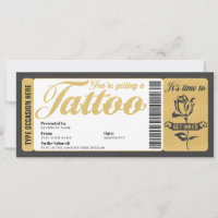 Tattoo Voucher Certificate Ticket Gift Card