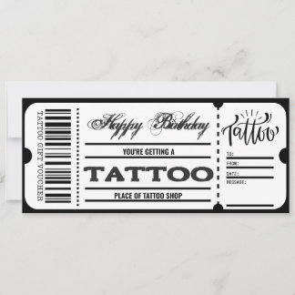 Tattoo Voucher Certificate Ticket Gift Card