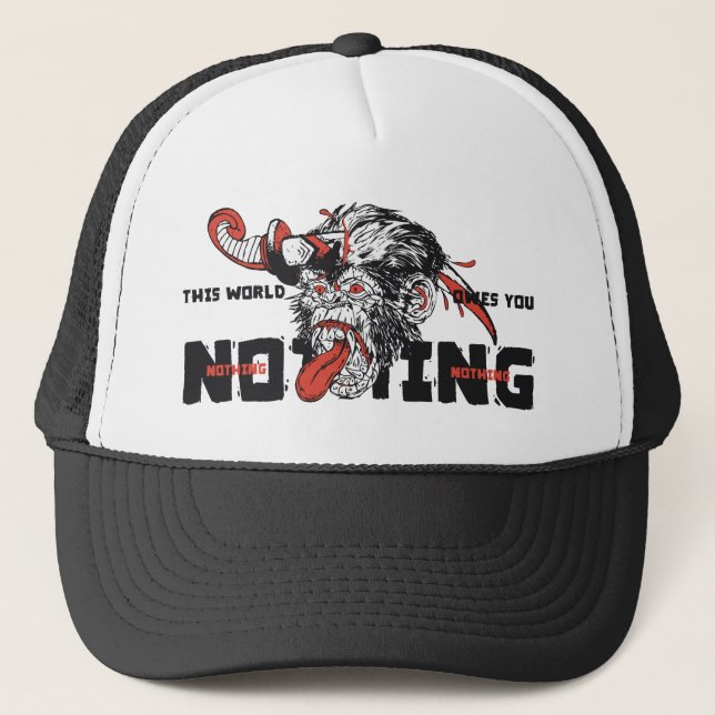 Tattoo world owes nothind gorille trucker hat (Front)