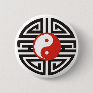 Tattoo Yin & Yang 6 Cm Round Badge