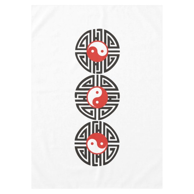 Tattoo Yin & Yang + your background colour & Ideas Tablecloth (Front)