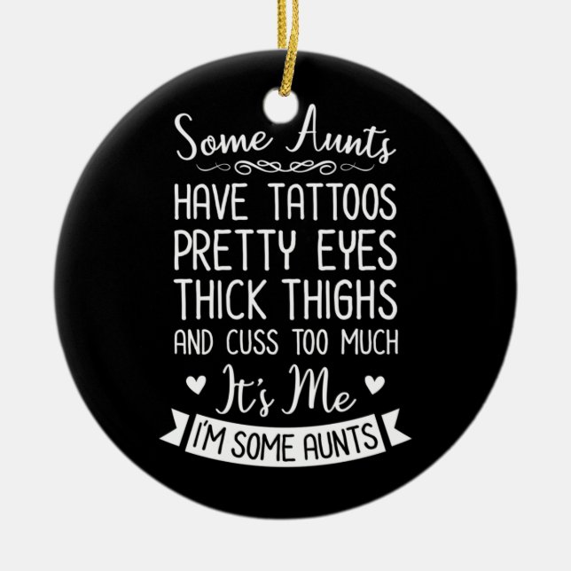 Tattooed Aunt Ceramic Ornament (Front)