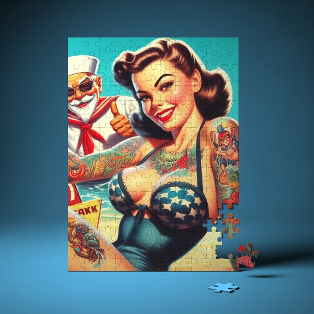 Tattooed Beach Pin-up Jigsaw Puzzle (Creator Uploaded)