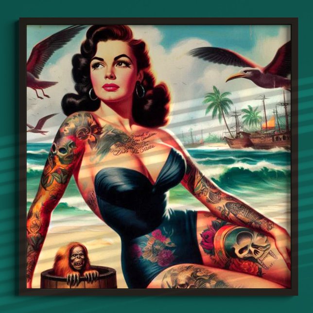 Tattooed Beach Pin-up Poster (Creator Uploaded)