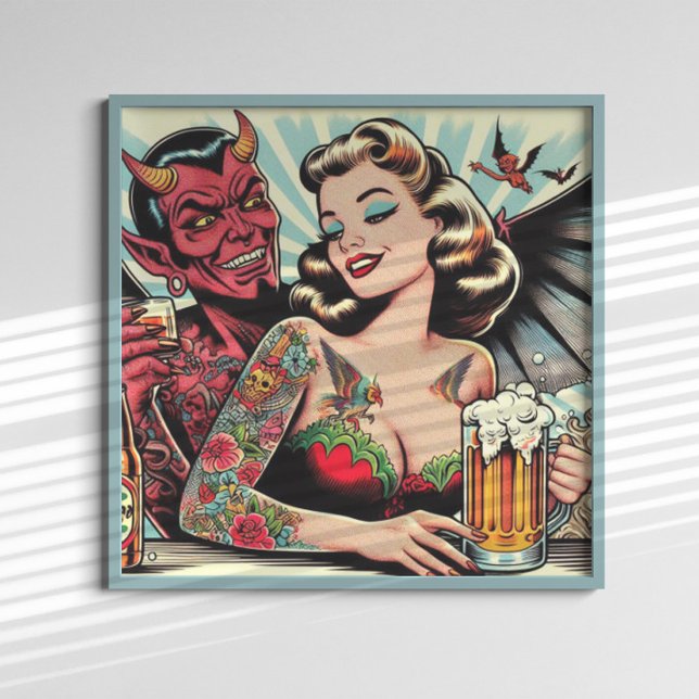 Tattooed Beer Girl Poster (Creator Uploaded)