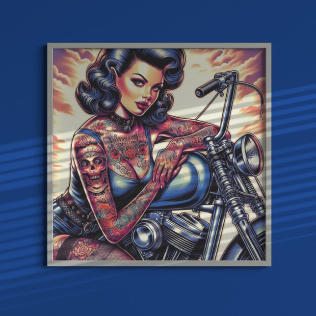 Tattooed Biker Girl Poster (Creator Uploaded)