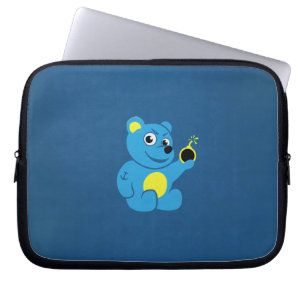 Tattooed Cartoon Evil Teddy Bear Laptop Sleeve