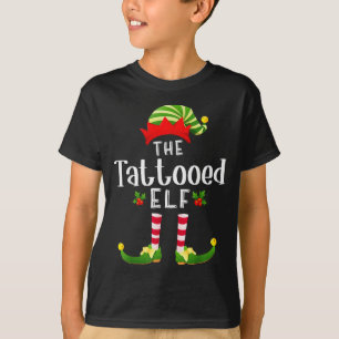 Tattooed Christmas Elf Matching Pajama X-mas Party T-Shirt
