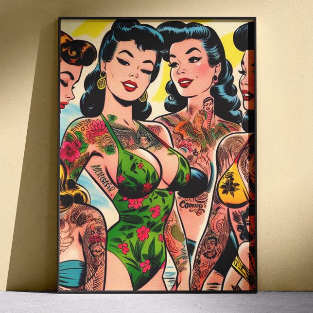Tattooed Comic Girls Poster (Creator Uploaded)