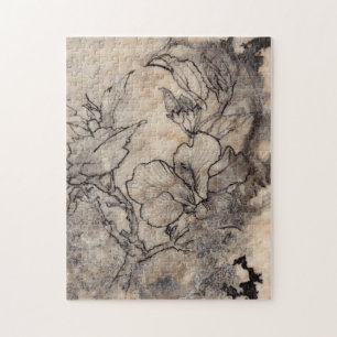 Tattooed Floral I Jigsaw Puzzle