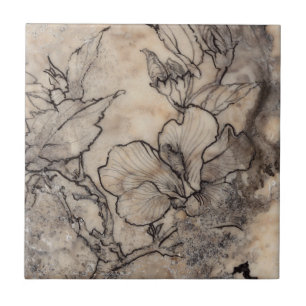 Tattooed Floral I Tile