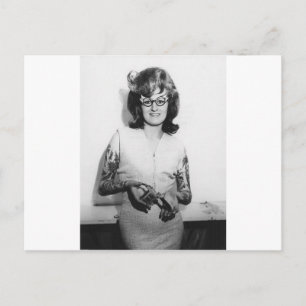 Tattooed Glasses Chick Postcard