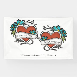Tattooed Hearts, Tattoo Graphic Wedding Banner