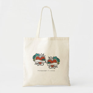 Tattooed Hearts, Tattoo Graphic Wedding Tote Bag