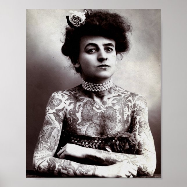 Tattooed Lady Maud Wagner 1907 Vintage Poster (Front)