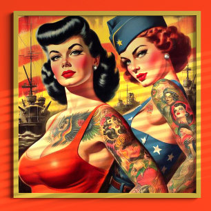Tattooed Military Pin-up Poster