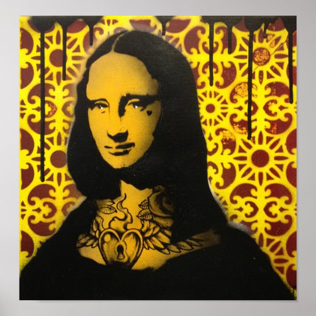 tattooed mona lisa poster print (Front)