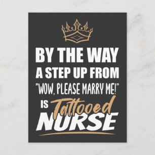 Tattooed Nurse is the Ultimate in Appeal. Fun Gift Postcard
