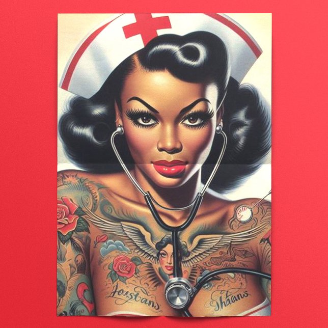Tattooed Nurse Pin-up Tissue Paper (Creator Uploaded)