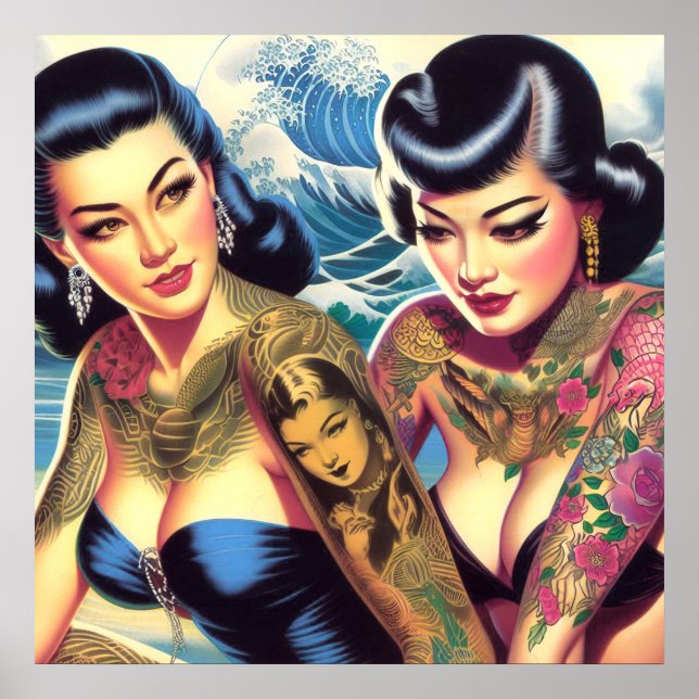 Tattooed Oriental Girls Poster (Front)