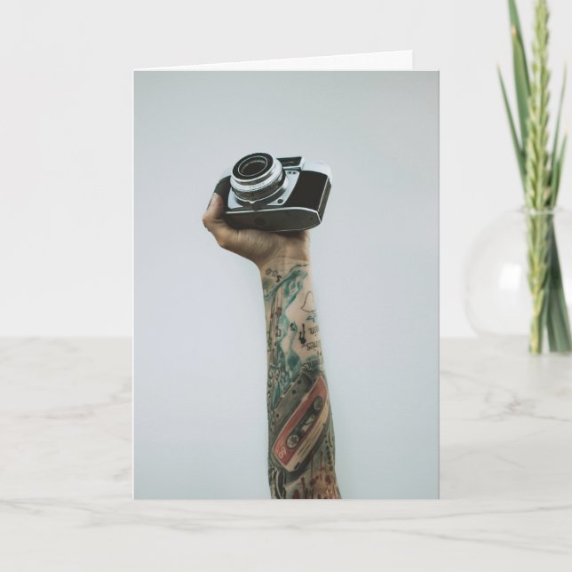 Tattooed Photographer Image is Everything Birthday Card (Front)