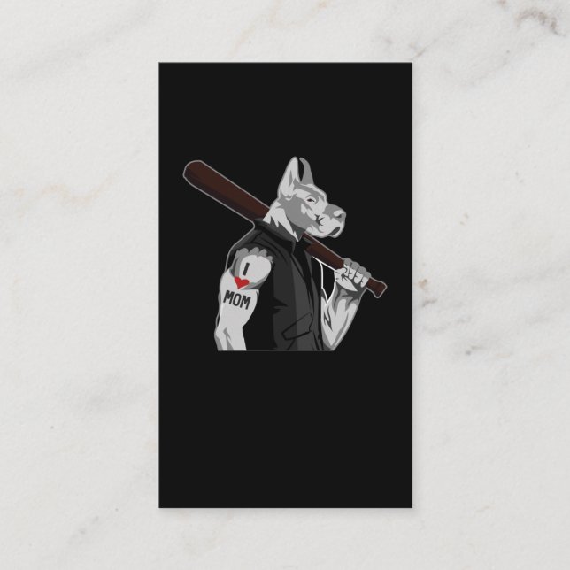 Tattooed Pitbull Dog Dad Love Mom Business Card (Front)