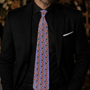 Tattooed Redhead Woman Sleeves Purple Tie