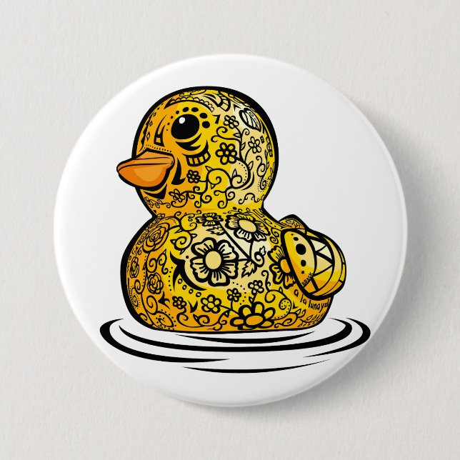Tattooed Rubber Duck 7.5 Cm Round Badge (Front)