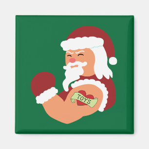 Tattooed Santa Magnet