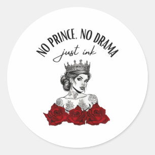 Tattooed Single Woman Inked Woman For Anti Valenti Classic Round Sticker