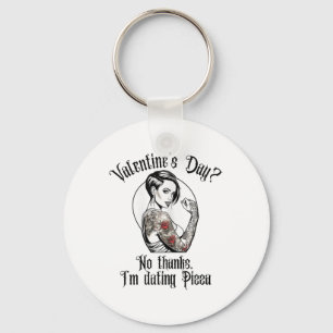 Tattooed Single Woman Inked Woman For Anti Valenti Key Ring