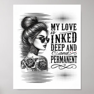 Tattooed Single Woman Inked Woman For Anti Valenti Poster