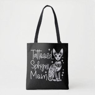 Tattooed Sphynx Mum Cat Gift Tote Bag