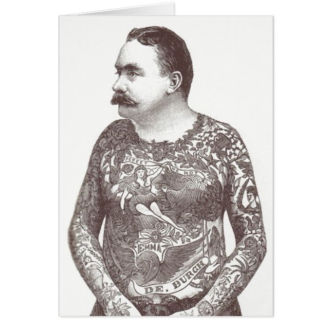 Tattooed Victorian Guy with Moustache (Front)
